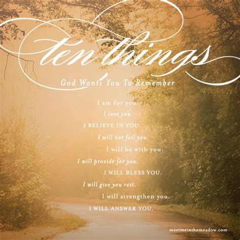 Note Quote Ten Things God Wants You To Remember Inspirational Qoutes
