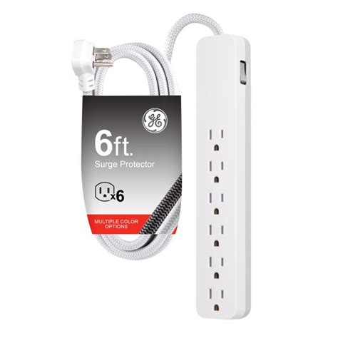 Ge Ultrapro 6 Outlet 6 Ft Surge Protector White