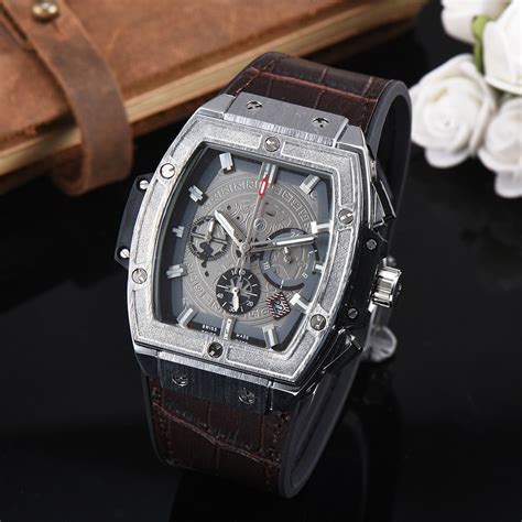 Swiss Luxury Brand Mens Watches All Functional Leather Band Aaa Quality