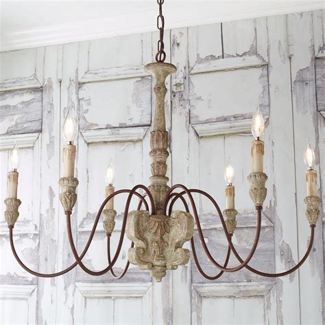 Aged Cottage Chic Chandelier In 2021 Country Chandelier French