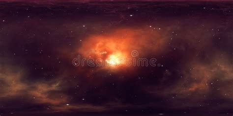 360 Degree Equirectangular Projection Space Background With Nebula And