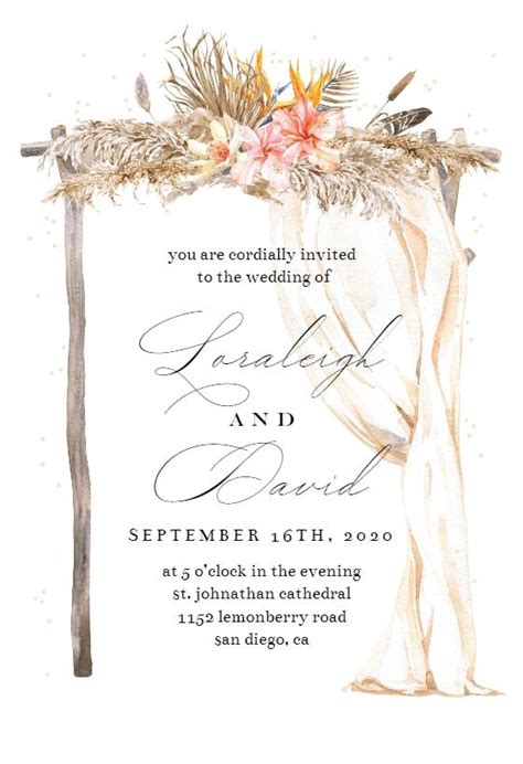 Free Boho Wedding Invitation Templates