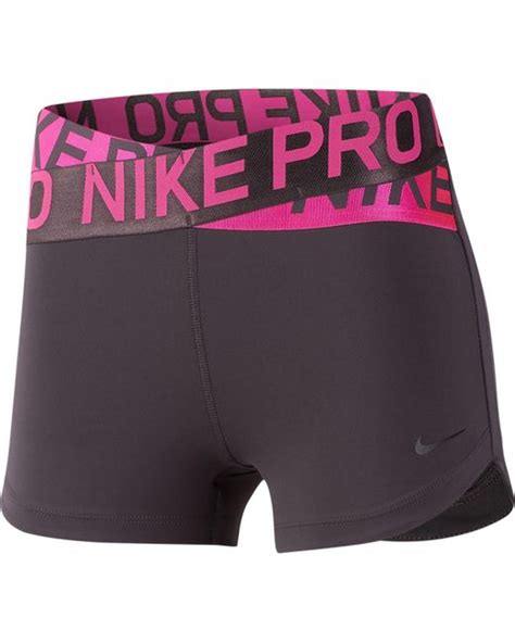 Nike Pro Crossover Waistband Shorts In Gray Lyst