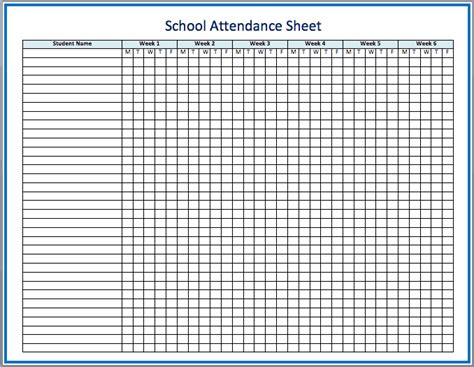 Free Student Attendance Excel Template Honjackson