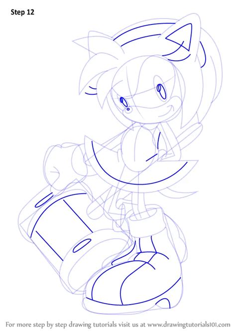 How To Draw Amy Rose From Sonic The Hedgehog Sonic The Hedgehog Step
