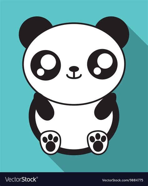 Kawaii Panda Icon Cute Animal Graphic Royalty Free Vector