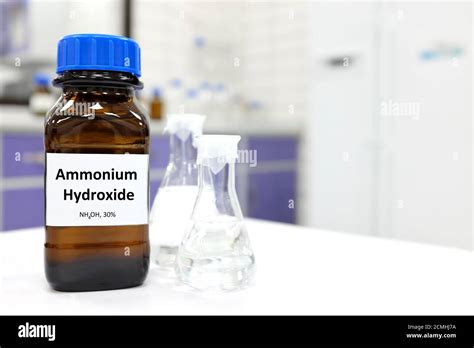 Selective Focus Of Ammonium Hydroxide Or Ammonia Solution In Glass