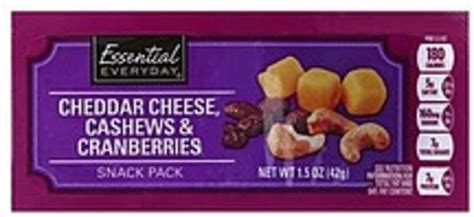 Essential Everyday Cheddar Cheese Cashews And Cranberries Snack Pack 1