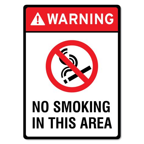 No Smoking Please Sign Danger Warning Safety Signate Non Smoke Zone