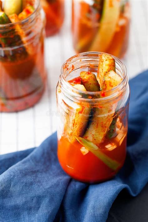 Vegan Korean Kimchi Pickle Cucumberhomemade Crispcrunchy Fermented