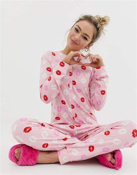Asos Design Valentines Lips Onesie Designasosvalentines Asos Designs Asos Cute Pajamas