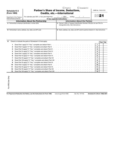 Irs Form 1065 Schedule K 3 2021 Fill Out Sign Online And Download