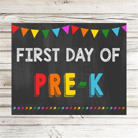 First Day Of Pre K Sign Printable