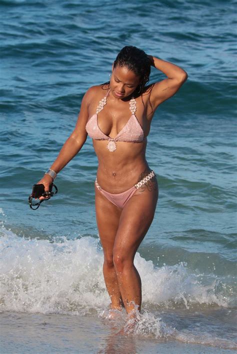 Christina Milian Hits The Beach In A Bikini In Miami