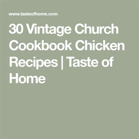 29 Vintage Church Cookbook Chicken Recipes Chicken Recipes Recipes