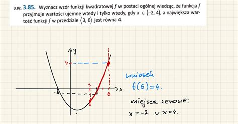 Wyznacz Wzór Funkcji Kwadratowej F Wiedząc że - Powtórka przed maturą - matematyka zadania: 3.85 Wyznacz wzór funkcji