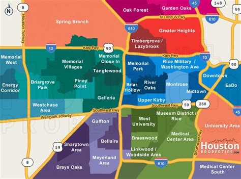 Map Of Neighborhoods In Houston Texas Houston Map Houston