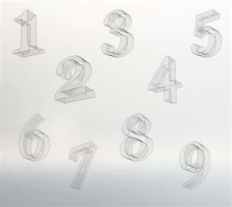 Premium Vector Vector Low Poly Wired Numbers Font Set Polygon