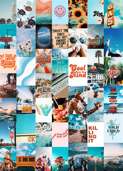 Summer Blues Wall Collage Kit Digital Download Photo Wall Etsy