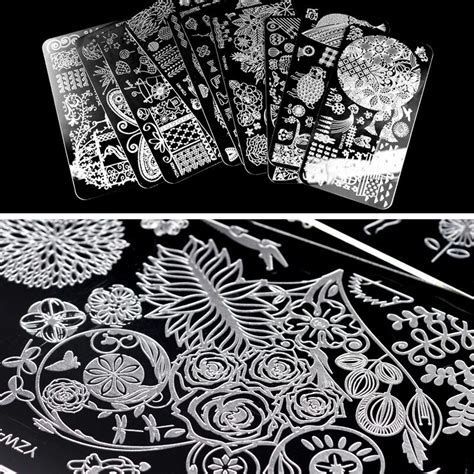 This plate is made up of asian inspired imagery, including some iconic sakura floral, geometric patterns and an absolutely gorgeous koi fish image. 2019 YZWLE Nail Stamping Plates Lace Flower Animal Pattern ...