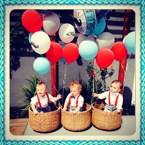 triplets first birthday party my little men one year birthday first birthday parties first