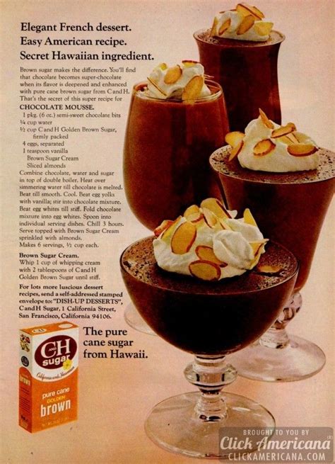 Chocolate Mousse With Brown Sugar 1972 Retro Recipes Old Recipes