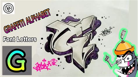 Tidak hanya huruf, pada gambar di atas juga ada contoh grafiti angka. How to Draw a Graffiti Font Letter G - huruf graffiti G - YouTube