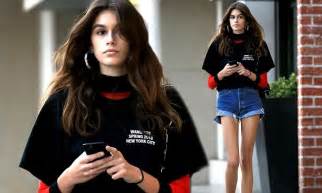 Kaia Gerber Dons A Pair Of Denim Cut Offs While Out In La Daily Mail