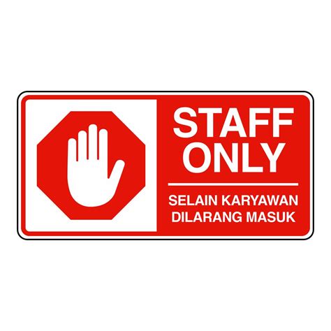 Jual Rambu Staff Only Selain Karyawan Dilarang Masuk Cm X Cm Akrilik Indonesia Shopee Indonesia