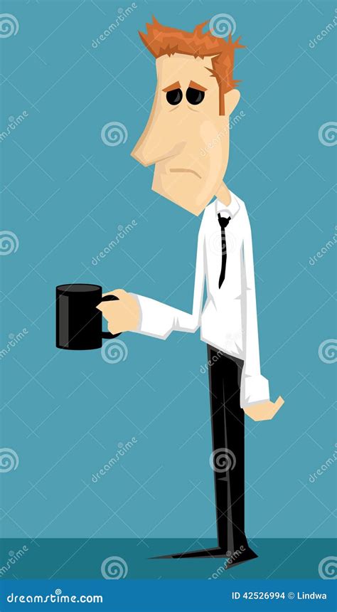 Tired Cartoon Office Worker Stock Vector Image 42526994
