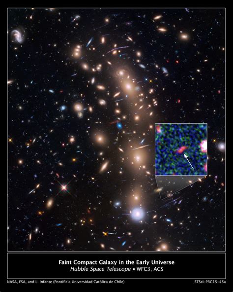 Hubble And Spitzer Telescopes See Magnified Image Of The Faintest