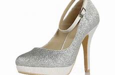 heel buckle stiletto toe sparkling pumps glitter platform closed women loading wedding jjshouse