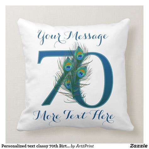 Personalized Text Classy 70th Birthday 70 Pillows