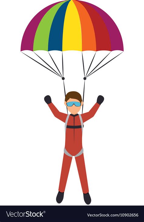 Parachutist Man Cartoon Royalty Free Vector Image
