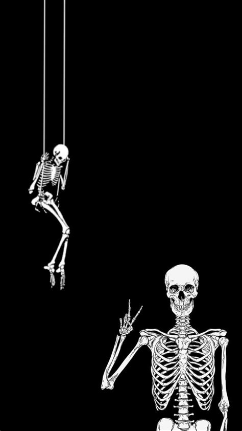 1290x2796px 2k Free Download Skeleton Friends Cartoon Skeleton
