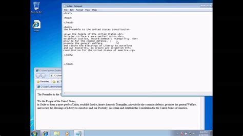 Using Ms Notepad To Create A Html Web Page Part 1 Youtube