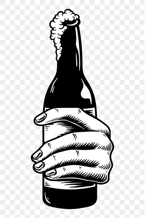 Hand Holding A Beer Bottle Premium Png Sticker Rawpixel