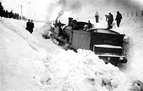 Old Photograph Of A Steam Train In Deep Snow In Highland Perthshire