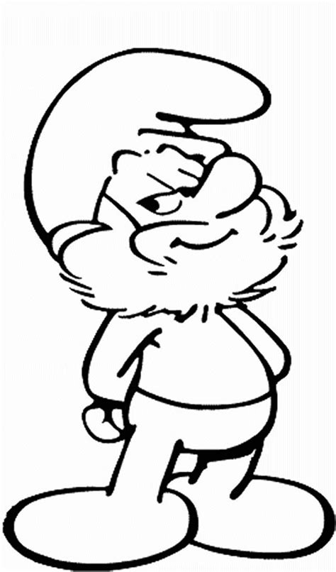 Papa Smurf Smiling Face In The Smurf Coloring Page Kids Play Color