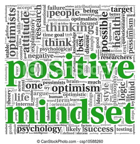 Stock Illustration Of Positive Mindset Concept In Tag Cloud Positive