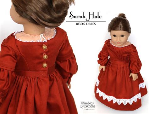 Thimbles And Acorns 1830s Sarah Hale Dress Doll Clothes Pattern 18