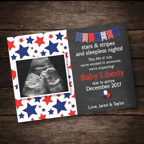Fourth Of July Pregnancy Announcement Pregnancy Reveal With Etsy
