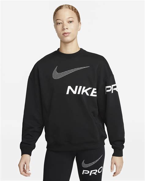 Nike Dri Fit Get Fit Womens French Terry Graphic Crew Neck Sweatshirt