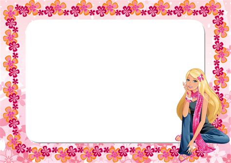 Barbie Flower Png Frame Printable Png Frames Cartoon Character Png