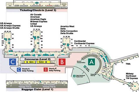 Reagan Airport Map Dca Terminal Transfer Services