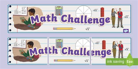 Math Challenge Display Banner Hecho Por Educadores