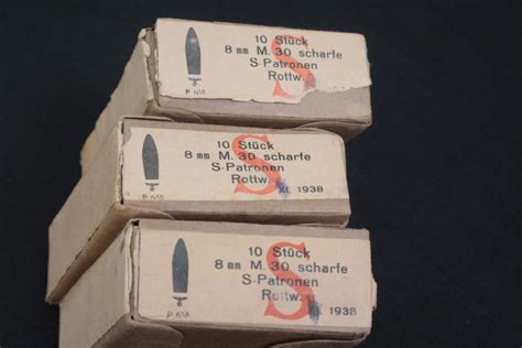 German 70x 8x56r Vintage Ammo 1938 On Clips In Original Boxes Garman