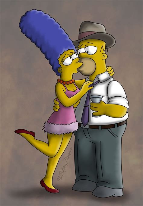 kiss kiss by thefightingmongooses on deviantart simpsons art simpsons artist homer and marge