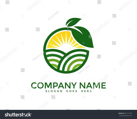 Green Nature Farm Logo Design Template Farm Logo Design Farm Logo