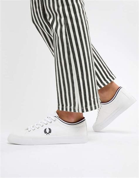 Fred Perry Kendrick Canvas Sneaker With Tipped Cuff Fred Perry Canvas Sneakers Fashion Outfits